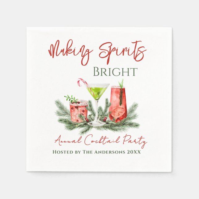 Serviette En Papier Fête de cocktail de vacances pour illuminer les es (Devant)