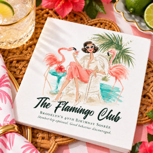 Serviette En Papier Fête de cocktail Flamingo de Miami Beach vintage