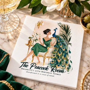 Serviette En Papier Fête de cocktail paon vintage La Nouvelle-Orléans