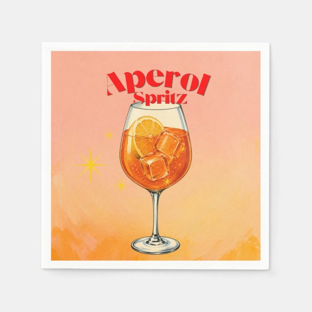 Serviette En Papier Fête de cocktail Retro Aperol Spritz (Devant)