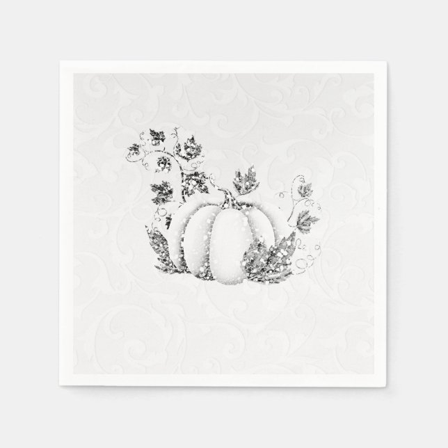 Serviette En Papier Fête de conte de fées citrouille blanche livre d'h (Devant)