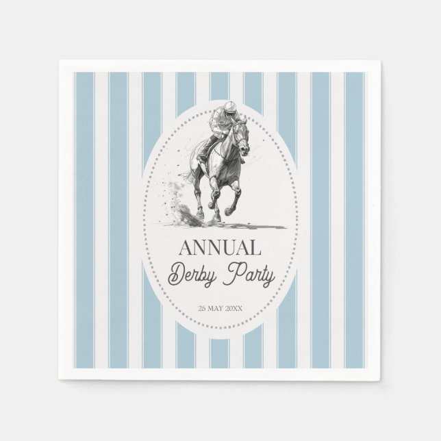 Serviette En Papier Fête de courses de chevaux de Derby rayures rétro  (Devant)