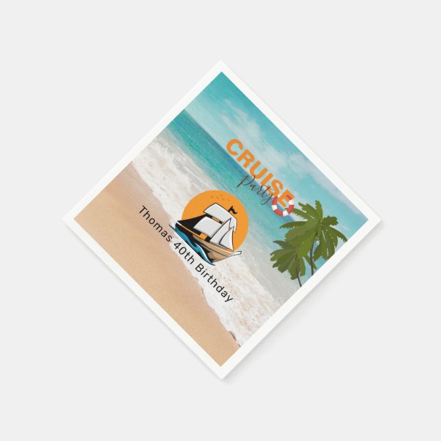 Serviette En Papier Fête de croisière 40 Anniversaire (Coin)