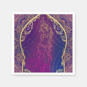 Serviette En Papier Fête de danse du ventre marocaine arabe Violet & O