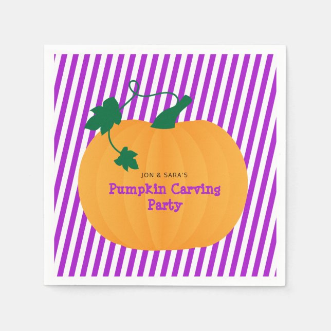 Serviette En Papier Fête de découpage de citrouille d'Halloween (Devant)