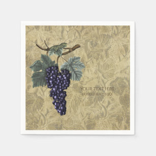 Serviette En Papier Fête de Dégustation de Vin de Vigne de Raisins Vio