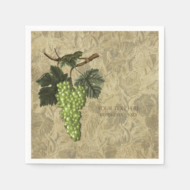 Serviette En Papier Fête de dégustation de vin du vignoble de raisins  (Devant)