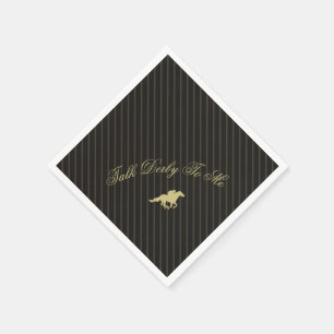 Serviette En Papier Fête de Derby de Cheval de Course Rayure Dorée et