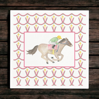 Serviette En Papier Fête de derby de course de chevaux à l'aquarelle