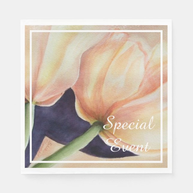Serviette En Papier Fête de deux magnifiques tulipes (Devant)