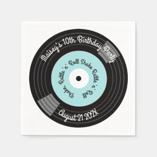 Serviette En Papier Fête de disques vinyles rétro