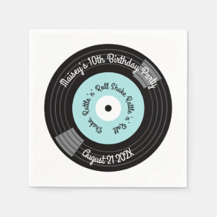 Serviette En Papier Fête de disques vinyles rétro
