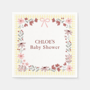 Serviette En Papier Fête de douche à ruban de fleur sauvage jaune citr