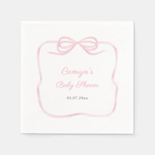 Serviette En Papier Fête de douche de bébé fille Arc-en-ciel à ruban C