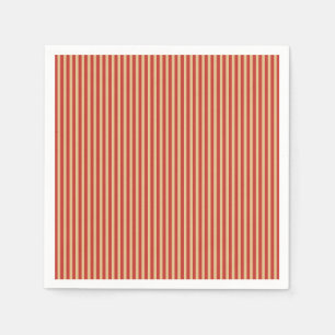 Serviette En Papier Fête de famille de Noël aux rayures rouges traditi