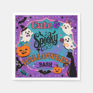 Serviette En Papier Fête de fantômes et de citrouilles d'Halloween mig