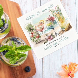 Serviette En Papier Fête de fiançailles aux cocktails sur le thème tro