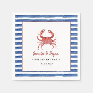 Serviette En Papier Fête de fiançailles aux fruits de mer crabe aquare