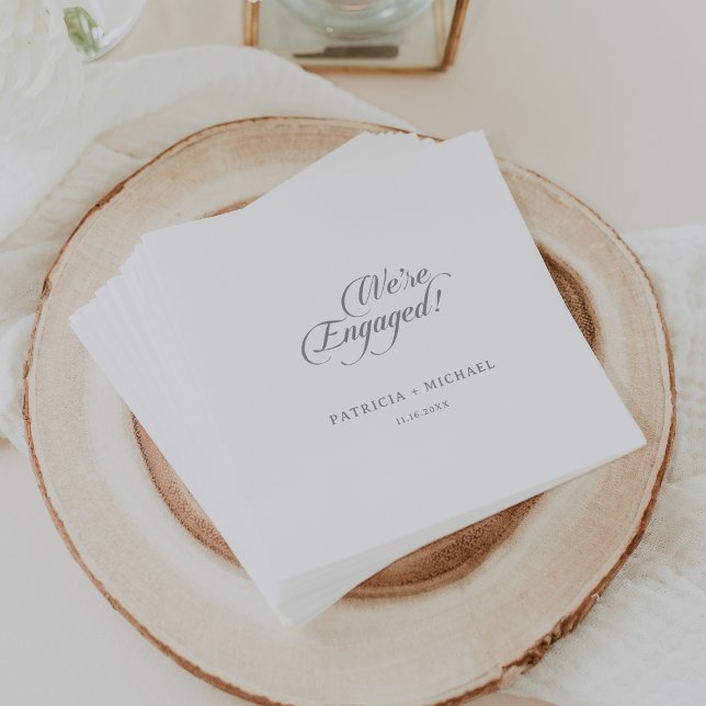 Serviette En Papier Fête de fiançailles calligraphie Chic Classique  (Créateur téléchargé)