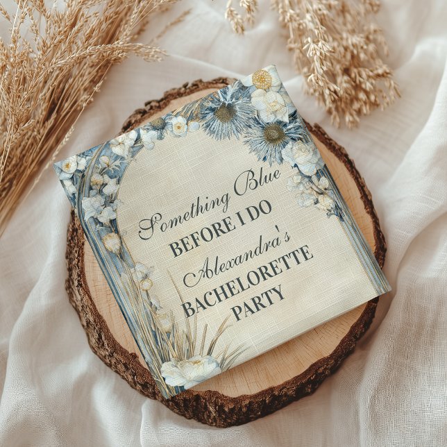 Serviette En Papier Fête de Fiançailles Fleurie de Chardon Bleu (Créateur téléchargé)
