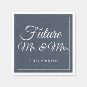 Serviette En Papier Fête de fiançailles Future Mr & Mrs Papier Smoky N