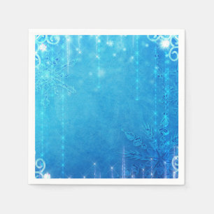 Serviette En Papier Fête de fiançailles hivernale glace givré scintill