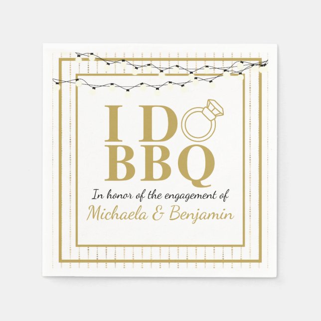 Serviette En Papier Fête de fiançailles I Do BBQ pour couples (Devant)