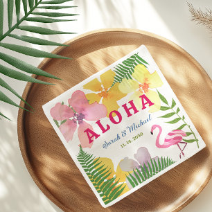 Serviette En Papier Fête de Fiançailles Luau Tropicale
