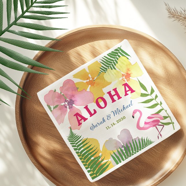 Serviette En Papier Fête de Fiançailles Luau Tropicale (Créateur téléchargé)