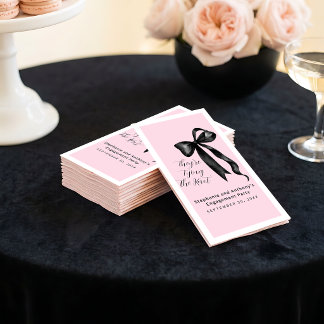 Serviette En Papier Fête de fiançailles rose et noir Coquette
