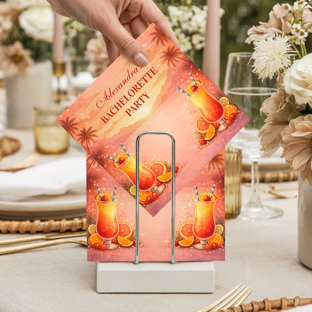 Serviette En Papier Fête de Fiançailles Tropical Tequila Sunrise (Créateur téléchargé)