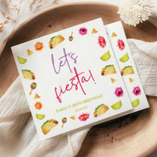 Serviette En Papier Fête de Fiesta Taco, fête mexicaine d'anniversaire