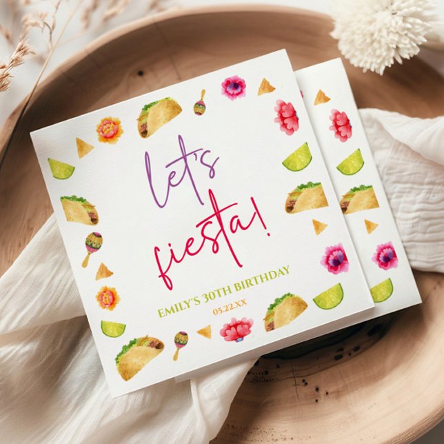 Serviette En Papier Fête de Fiesta Taco, fête mexicaine d'anniversaire (Créateur téléchargé)