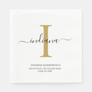 Serviette En Papier Fête de fin d'études 2026 Monogramme