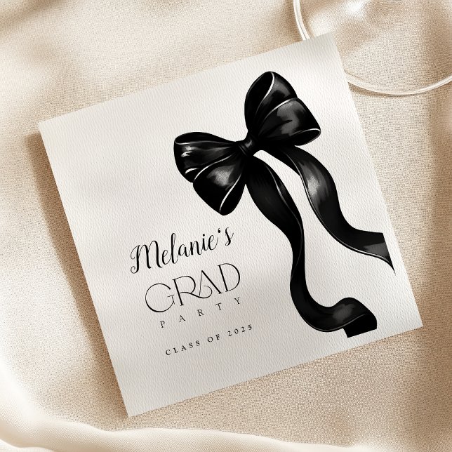 Serviette En Papier Fête de fin d'études Black Bow  (Créateur téléchargé)