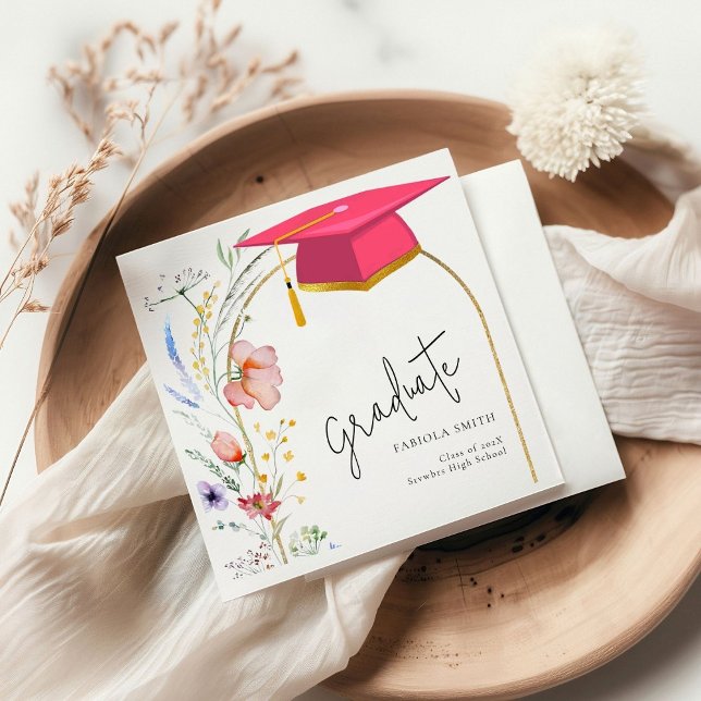 Serviette En Papier Fête de fin d'études Boho WIldflower (Créateur téléchargé)