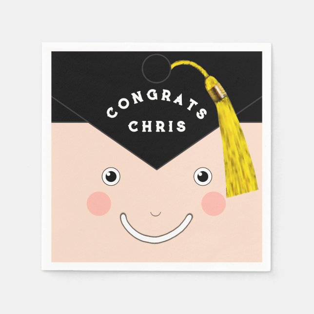 Serviette En Papier Fête de fin d'études créative (Devant)