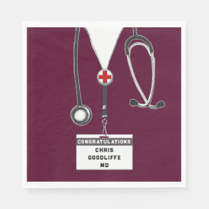 Serviette En Papier Fête de fin d'études Médicales personnalisée