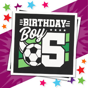 Serviette En Papier Fête de football de 5 ans 5e anniversaire garçon