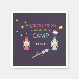 Serviette En Papier Fête de glamping pour filles personnalisée