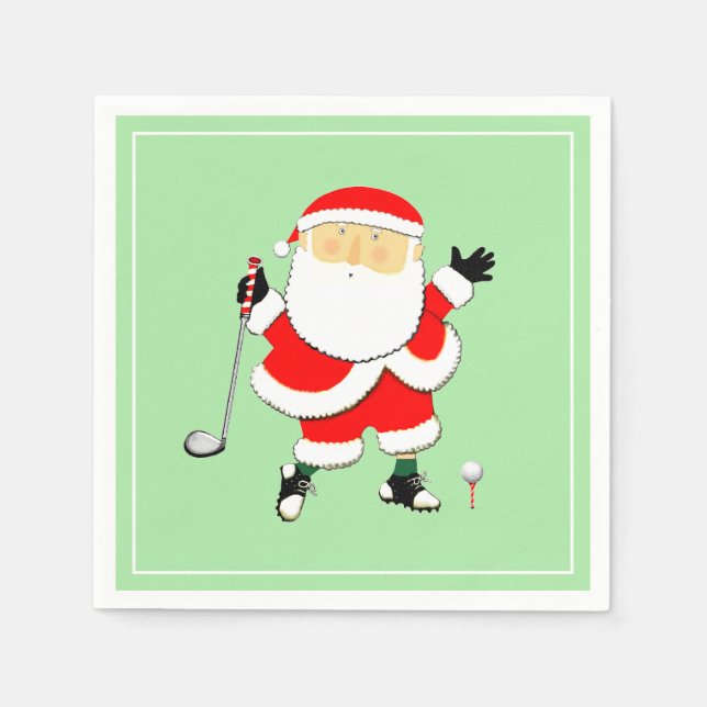 Serviette En Papier Fête de golf de Noël (Devant)