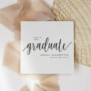Serviette En Papier Fête de graduation de script classique moderne