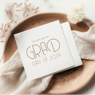 Serviette En Papier Fête de graduation en typographie moderne