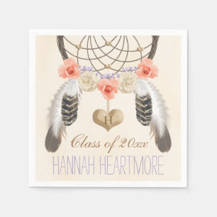 Serviette En Papier Fête de graduation Monogrammed Boho Dream Catcher