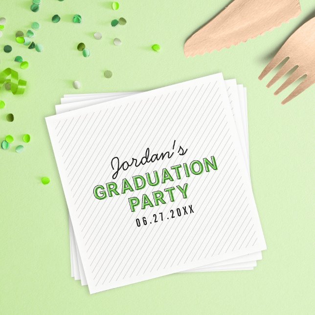 Serviette En Papier Fête de Graduation verte (Créateur téléchargé)