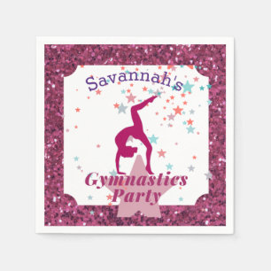 Serviette En Papier Fête de Gymnastique Paillettes & Étoiles   