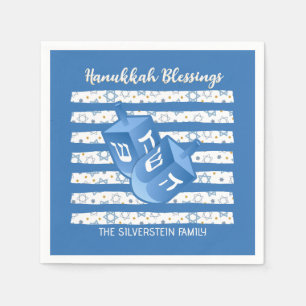 Serviette En Papier Fête de Hanukkah personnalisée avec toupie