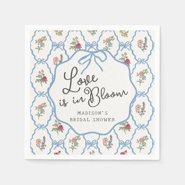 Serviette En Papier Fête de Jardin d'Été Réception de Mariage Florale  (Devant)