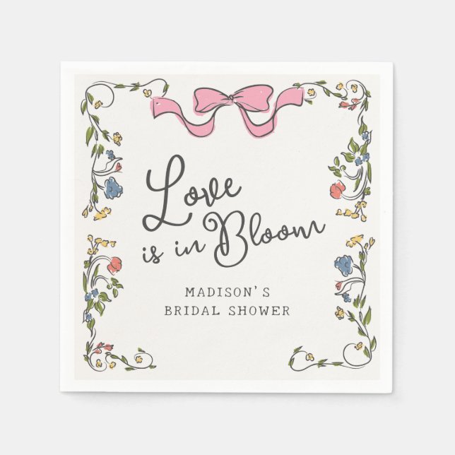 Serviette En Papier Fête de Jardin Fantaisiste Floral Doodle pour la M (Devant)