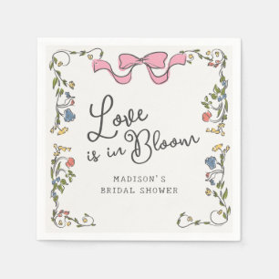 Serviette En Papier Fête de Jardin Fantaisiste Floral Doodle pour une